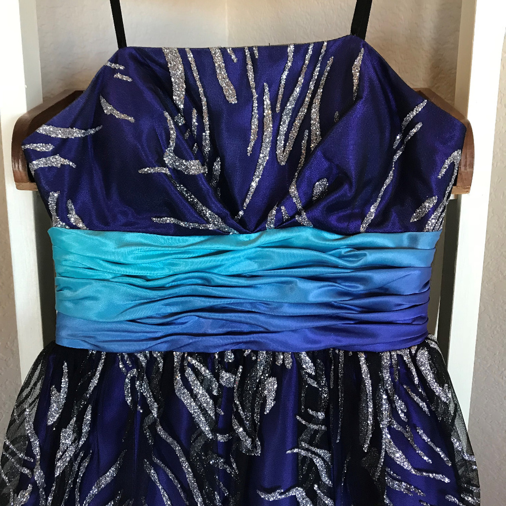 Short Blue Glittery Dress
